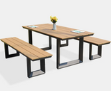 Outdoor Picnic Table Aluminum Table Set Plastic Wood Garden Table for Event Resort Hotel Club