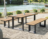 Outdoor Picnic Table Aluminum Table Set Plastic Wood Garden Table for Event Resort Hotel Club