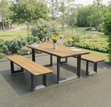Outdoor Picnic Table Aluminum Table Set Plastic Wood Garden Table for Event Resort Hotel Club