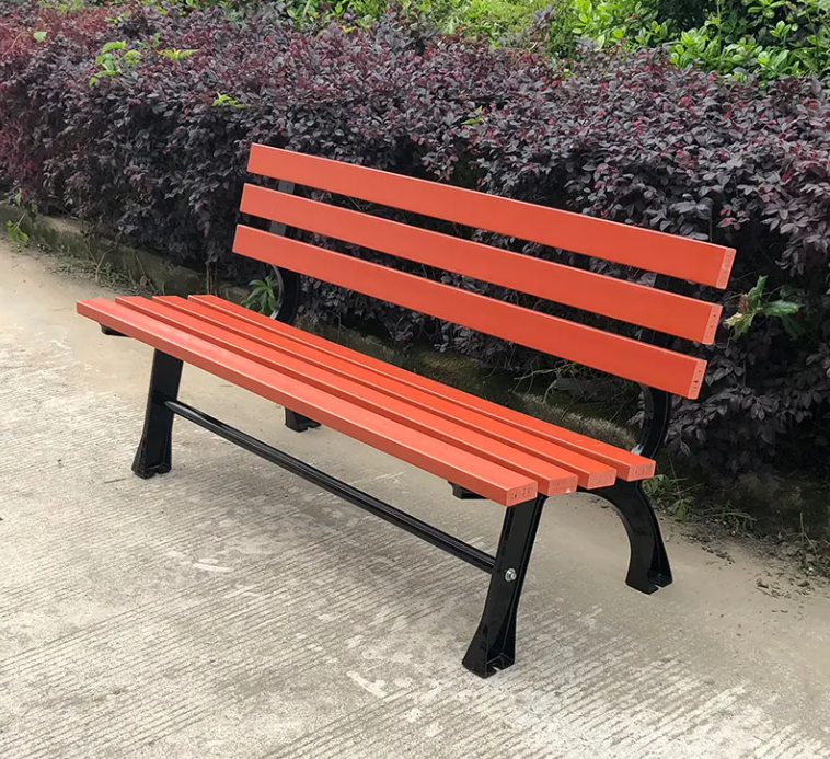 Park Chairs Outdoor Benches Anti-corrosive Plastic Wood Bench Bench Iron Long Patio Garden Chairs Row Chair Seats