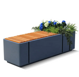 Street Metal Planters Planter Box Outdoor Ues Combinnation Flower Pots and Bench for Public Area