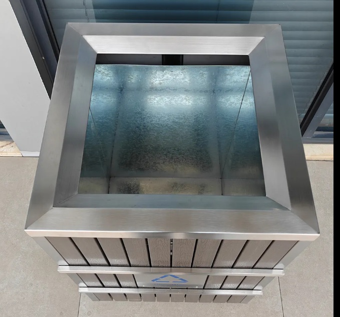 Public Area Waste Container - Outdoor Freestanding Waste Bin for Recycling Station and Commercial Needs