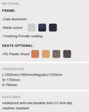 Outdoor Metal Structure Plastic Wood Table and Chair Set for Restaurant Dining and Gatherings