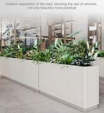 Rectangle Shape Flower Pots Glowing Garden Pots Large White Steel Planters for Outdoor Plant