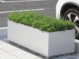 High quality outside rectangle white stainless steel flower pot home decoration outdoor planters long large flower pots for sale