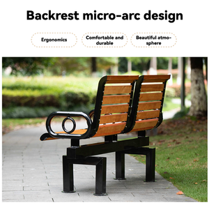 Popular Long Anticorrosive Wood Bench Outside Commercial Furniture Park Outdoor Patio