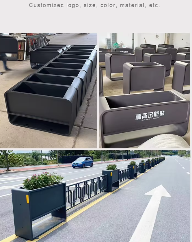 Rectangular Rusted Garden Flower Pot for Outdoor Planting for Coffee Shops Hotels and Shopping Malls