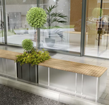 Street Metal Planters Planter Box Outdoor Ues Combinnation Flower Pots and Bench for Public Area