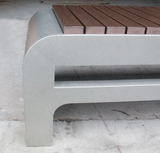 Black Outdoor Public City Furniture Metal Waiting Seat Wooden Urban Bench for Parks and Plazas