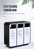 Metal outdoor trash bin