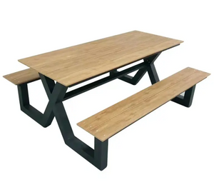 High Quality Popular Aluminium Wooden Garden Beer Table and Bench Set