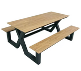 High Quality Popular Aluminium Wooden Garden Beer Table and Bench Set