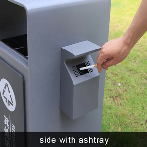 Outdoor waste trash can metal litter bins