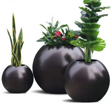 HOT Round Shape Aluminium Planter High Quality Planter Box White Flower Pot