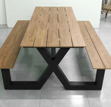 High Quality Popular Aluminium Wooden Garden Beer Table and Bench Set