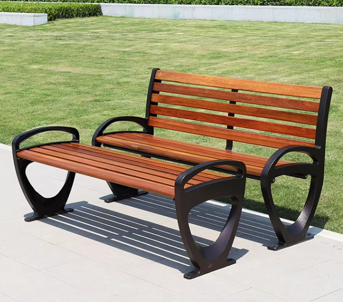 Outdoor  hard wood park bench