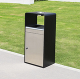 metal outdoor trash bin