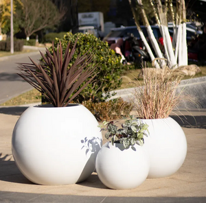 HOT Round Shape Aluminium Planter High Quality Planter Box White Flower Pot