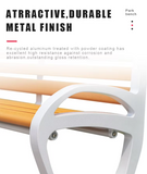 Modern Design Knock-Down Park Benches Street Aluminum and Solid Wood Outdoor Bench for Public Waiting Patio Application