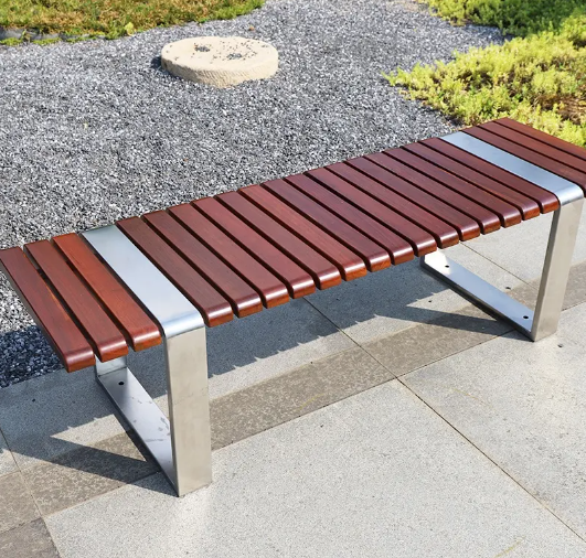 Outdoor park bench