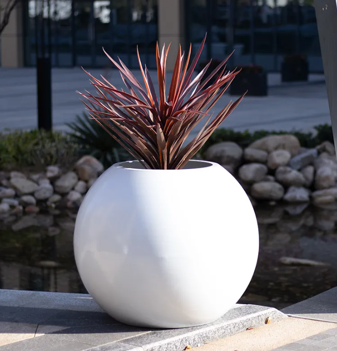HOT Round Shape Aluminium Planter High Quality Planter Box White Flower Pot