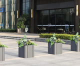 Street Metal Planters Planter Box Outdoor Ues Combinnation Flower Pots and Bench for Public Area