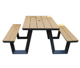 Picnic Tables Outdoor PS Wood Aluminium for Restaurant Outdoor Folding Tables and Chairs Outside Patio Table Set for Event