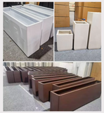 Rectangle Shape Flower Pots Glowing Garden Pots Large White Steel Planters for Outdoor Plant