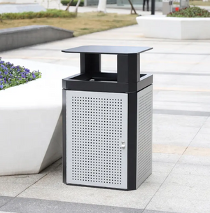 Outdoor trash can for public area 35-40Gal metal trash bin