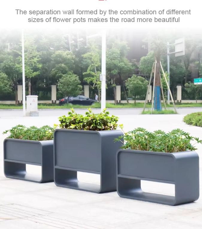 Rectangular Rusted Garden Flower Pot for Outdoor Planting for Coffee Shops Hotels and Shopping Malls