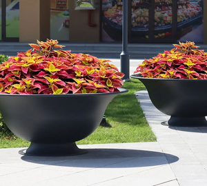 New Design Big Size Stackable Garden Outdoor Round Tree Planter Large Flower Pots for Public Decoration