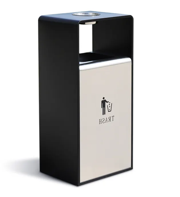 metal outdoor trash bin