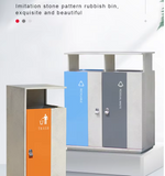 Street public metallic outdoor trash can recyclable litter bin