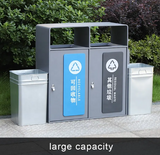 Outdoor waste trash can metal litter bins