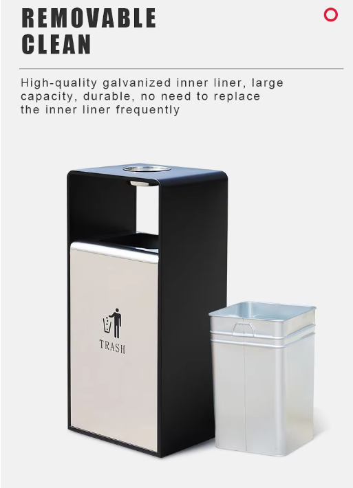 metal outdoor trash bin
