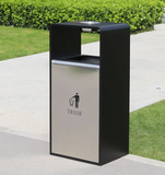 metal outdoor trash bin
