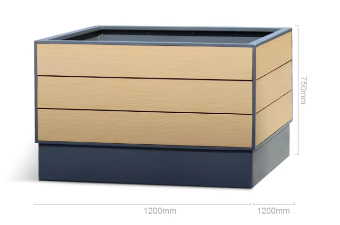 Large! Aluminium Big Flower Pot Plastic Wood Garden Planters Large Metal Planter for Trees