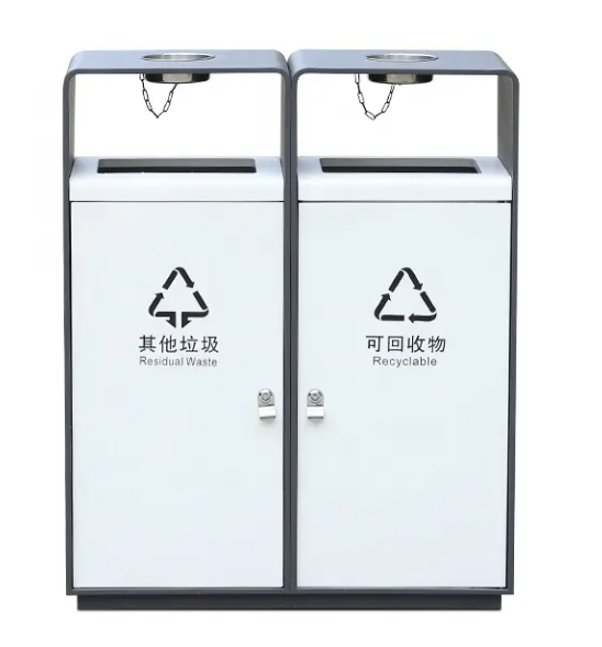 Outdoor waste trash can metal litter bins for Outdoor Use