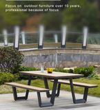 Picnic Tables Outdoor PS Wood Aluminium for Restaurant Outdoor Folding Tables and Chairs Outside Patio Table Set for Event