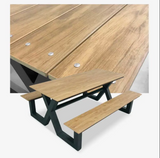 High Quality Popular Aluminium Wooden Garden Beer Table and Bench Set
