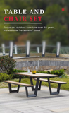 Outdoor Metal Structure Plastic Wood Table and Chair Set for Restaurant Dining and Gatherings