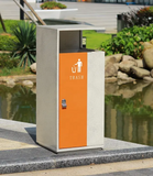 Street public metallic outdoor trash can recyclable litter bin