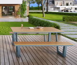 High Quality Popular Aluminium Wooden Garden Beer Table and Bench Set