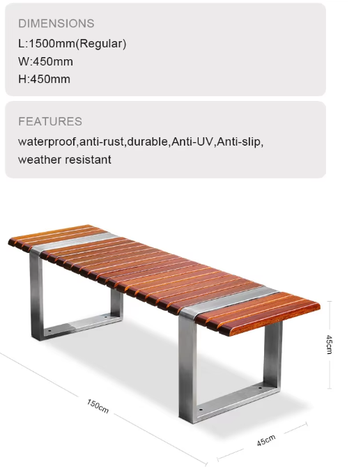 Outdoor park bench
