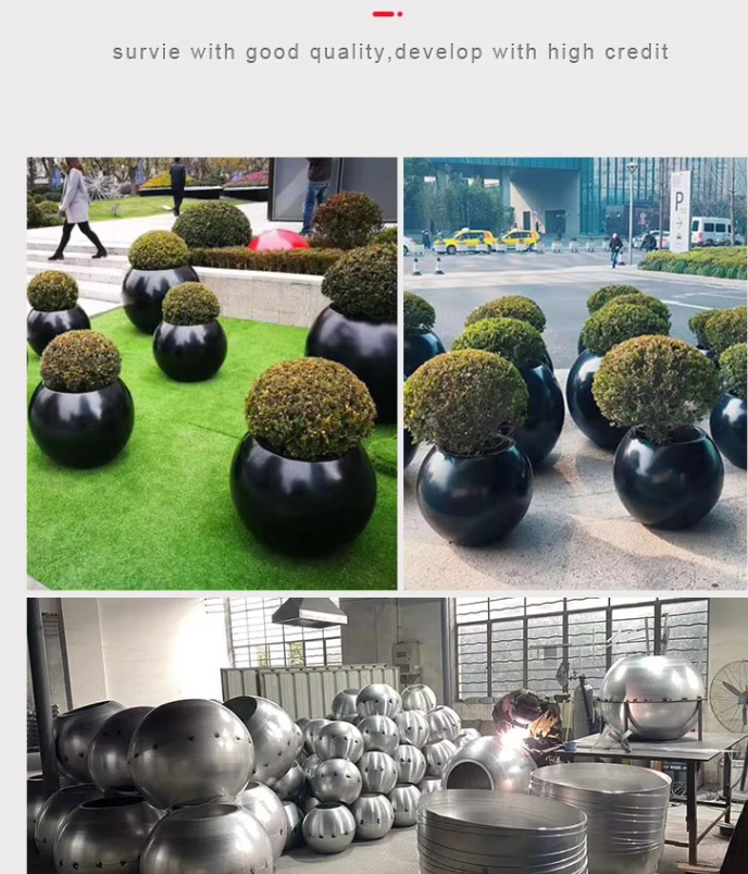 HOT Round Shape Aluminium Planter High Quality Planter Box White Flower Pot