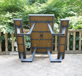 Picnic Tables Outdoor PS Wood Aluminium for Restaurant Outdoor Folding Tables and Chairs Outside Patio Table Set for Event