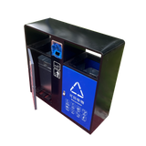 Recycling waste can metal trash can double stainless steel bin outdoor