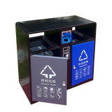 Recycling waste can metal trash can double stainless steel bin outdoor