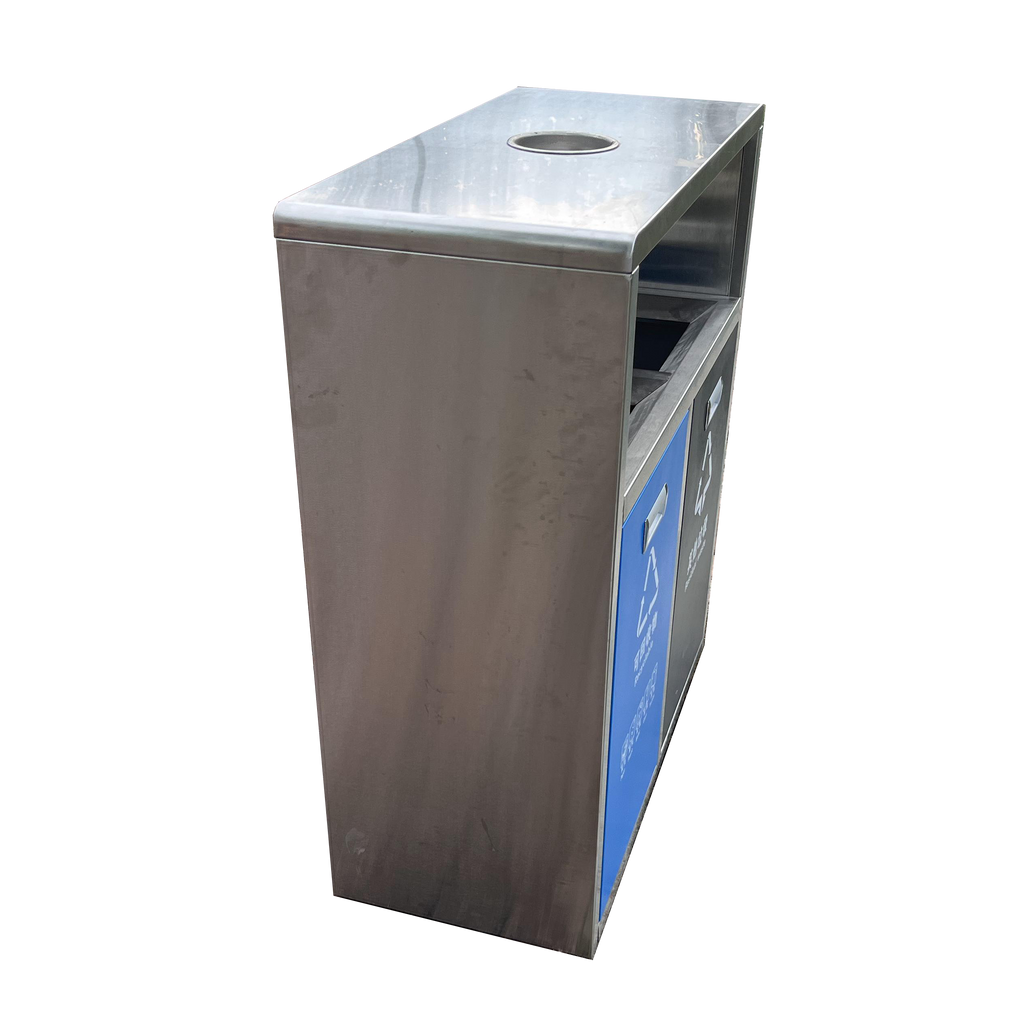 Outdoor stainless steel trashcans