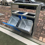 Outdoor stainless steel trashcans